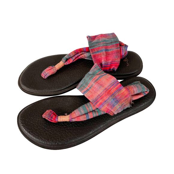 Sanuk Yoga Sling Back Thong Sandals Sz 8 - Picture 1 of 7